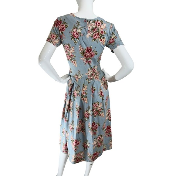 VTG 90's Pierre Cardin Floral Bloomcore Cottagecore Cotton Dress Pockets Sz XS/P - Picture 9 of 13